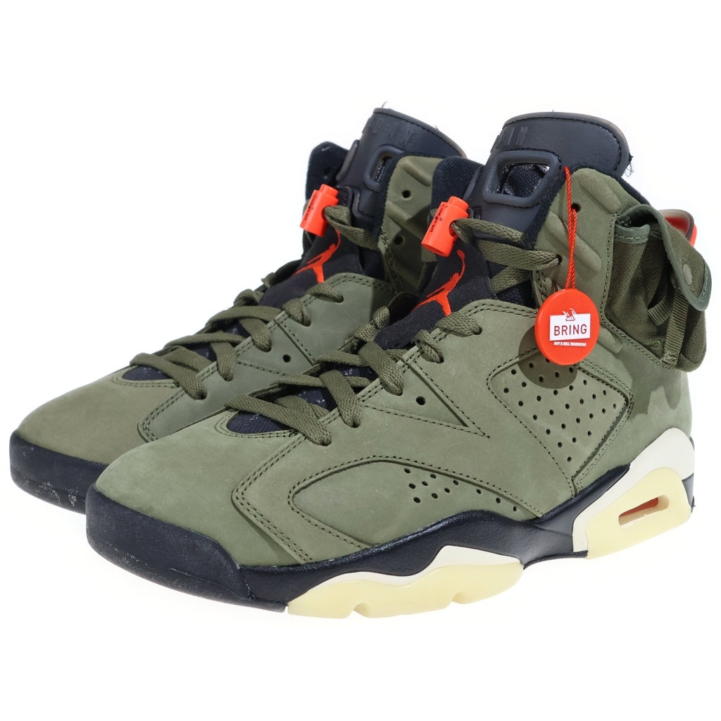 NIKE(ナイキ) ×TRAVIS SCOTT AIR JORDAN 6 RETRO SP CN1084-200 トラヴィス スコット エアジョーダン6 ハイカットスニーカー US9/27.0cm カーキ