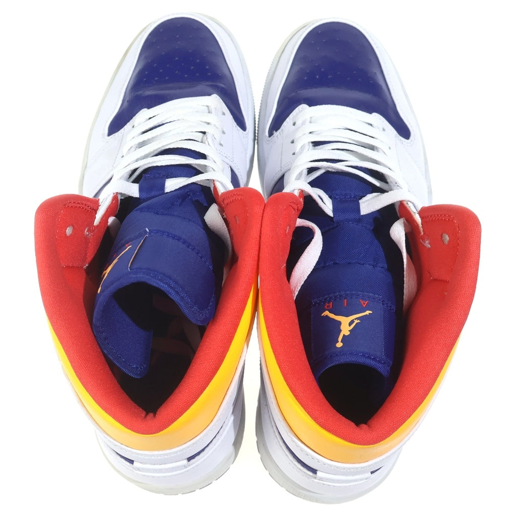 NIKE(ナイキ) AIR JORDAN 1 MID WHITE NAVY YELLOW 554724-131 エアジョーダン1 ミッドカットスニーカー ホワイト/ブルー US12/30.0cm