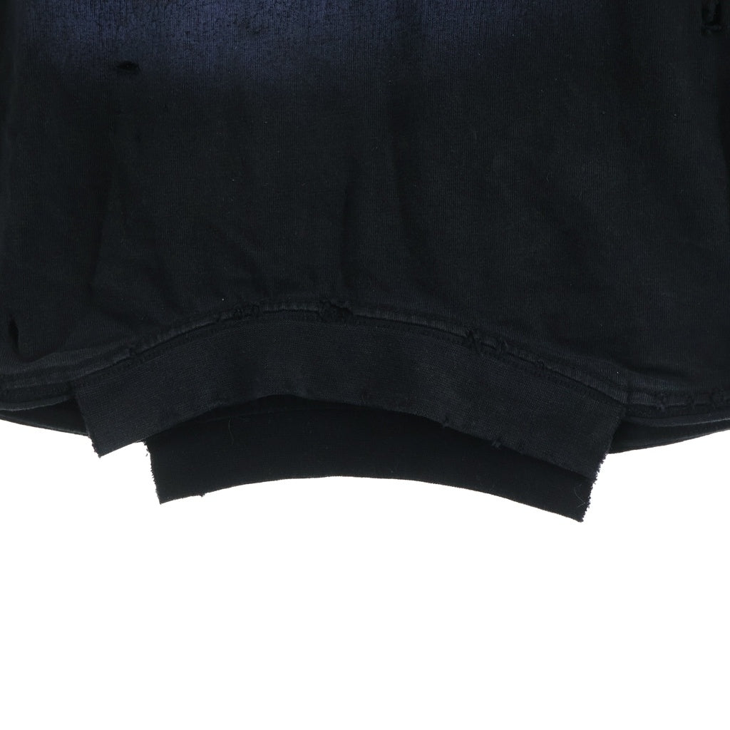 BALENCIAGA(バレンシアガ) 23SS Paris Moon Upside Down パリス ムーン アップサイドダウン デストロイ加工 プリントTシャツ 半袖カットソー 698811 ブラック
