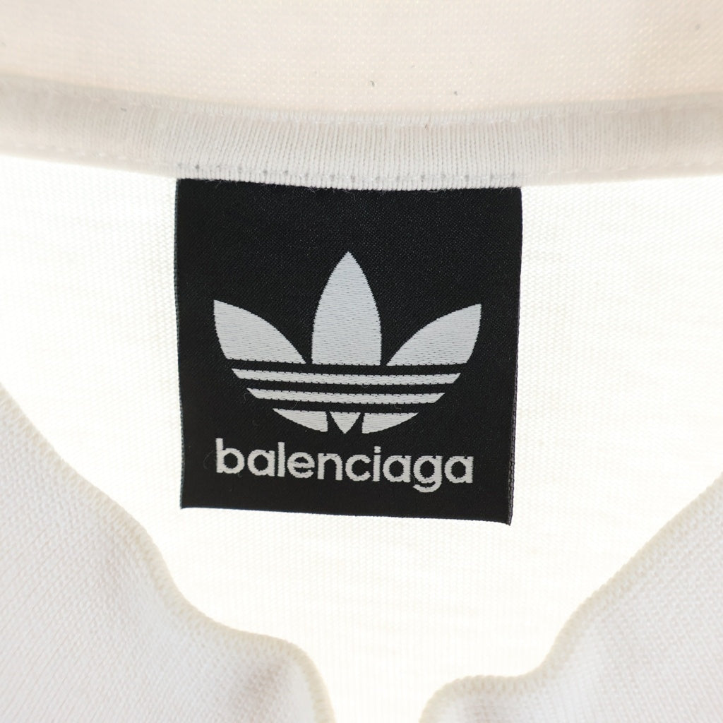BALENCIAGA(バレンシアガ) 23SS ×adidas アディダス ロゴ刺繍 クルーネック 半袖Tシャツ 723976 TNVN8 ホワイト