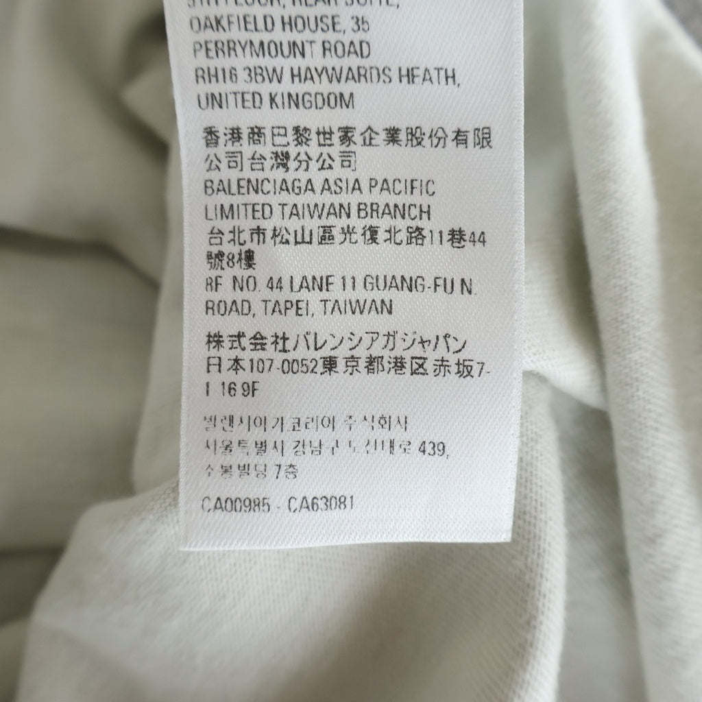 BALENCIAGA(バレンシアガ) 23AW クラッシュダスト加工 ワッペン 半袖Tシャツ 739028 TOVN2 ホワイト