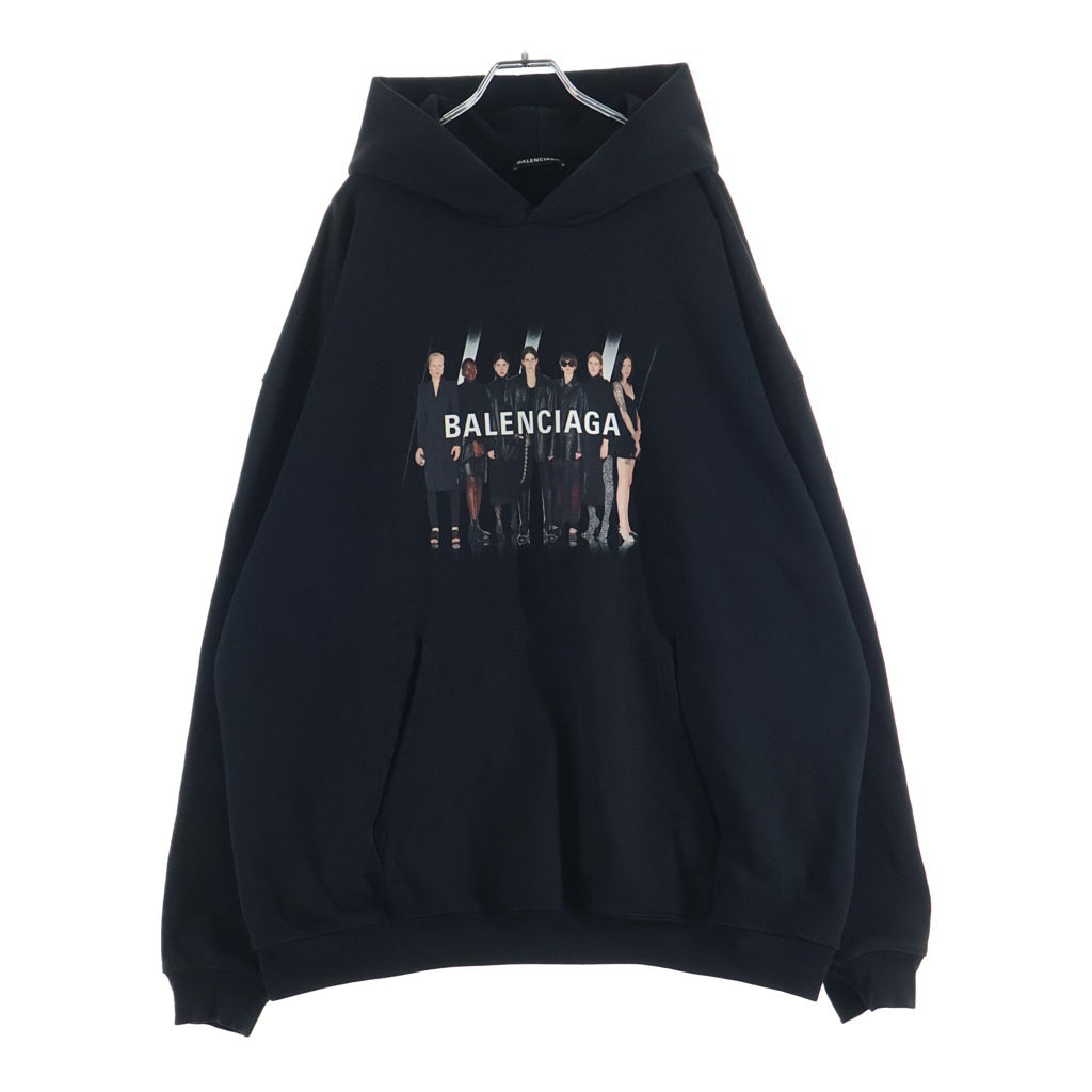 BALENCIAGA(バレンシアガ) 20AW REAL BALENCIAGA HOODED SWEATSHIRT リアル バレンシアガ スウェットプルオーバーパーカー 620973 TIVA2 ブラック