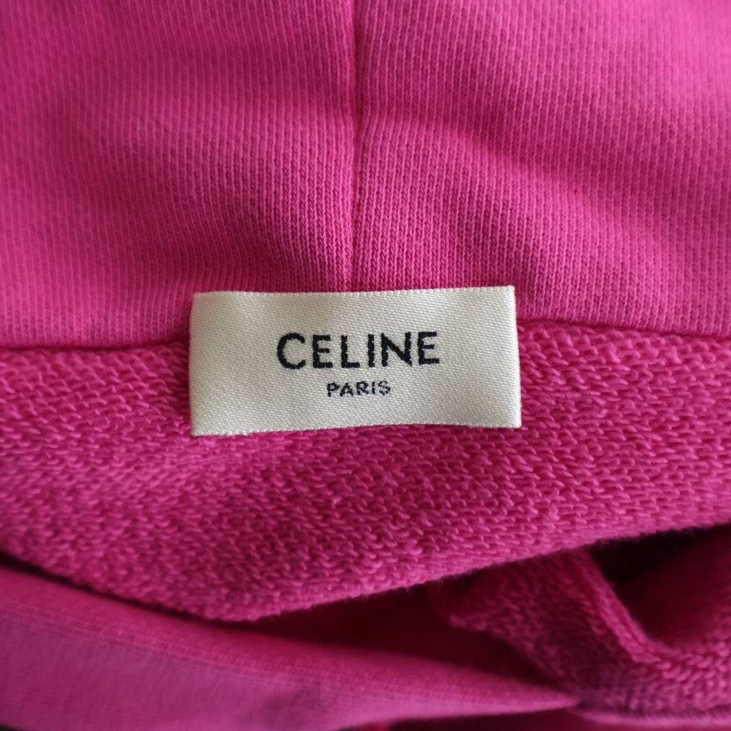 CELINE(セリーヌ) パームツリー スタッズ フーディー プルオーバーパーカー ピンク 2Y795670Q