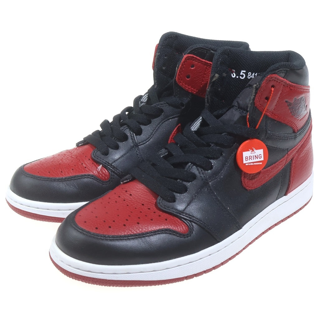 NIKE(ナイキ) 【2016年製】AIR JORDAN 1 RETRO HIGH OG BANNED BRED 555088-001 エアジョーダン1 ブレッド ハイカットスニーカー US8.5/26.5cm ブラック/レッド