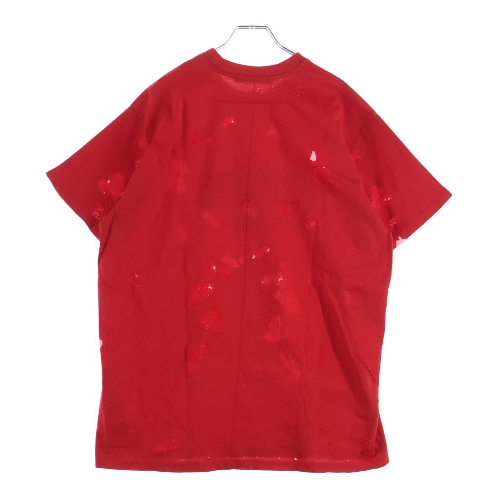 GIVENCHY(ジバンシィ) ダメージ加工 ロゴプリント 半袖Tシャツ 17S 7382 651 レッド