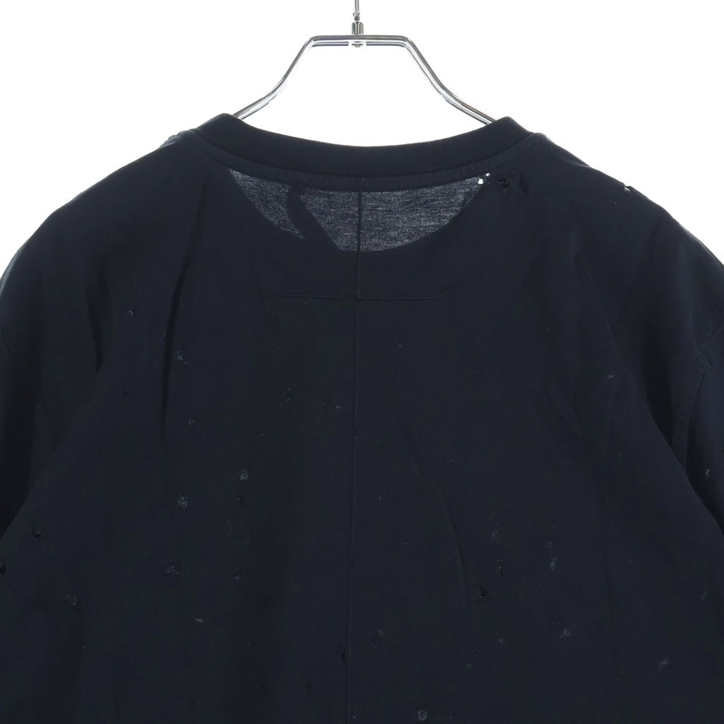 GIVENCHY(ジバンシィ) ダメージ加工 ロゴプリント 半袖Tシャツ 17A 7722 485 ブラック