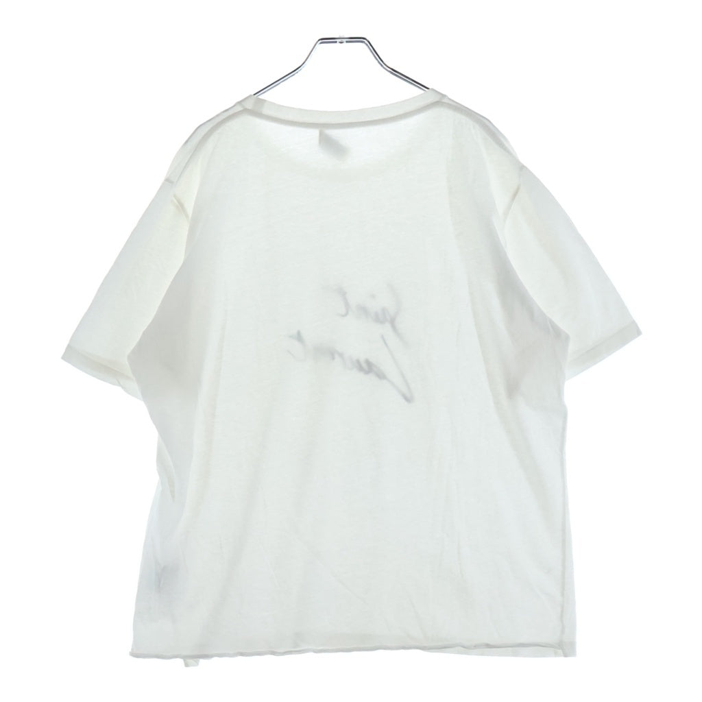 SAINT LAURENT PARIS(サンローランパリ) シグネチャーロゴプリント クルーネック 半袖Tシャツ 480335 YB2IS ホワイト