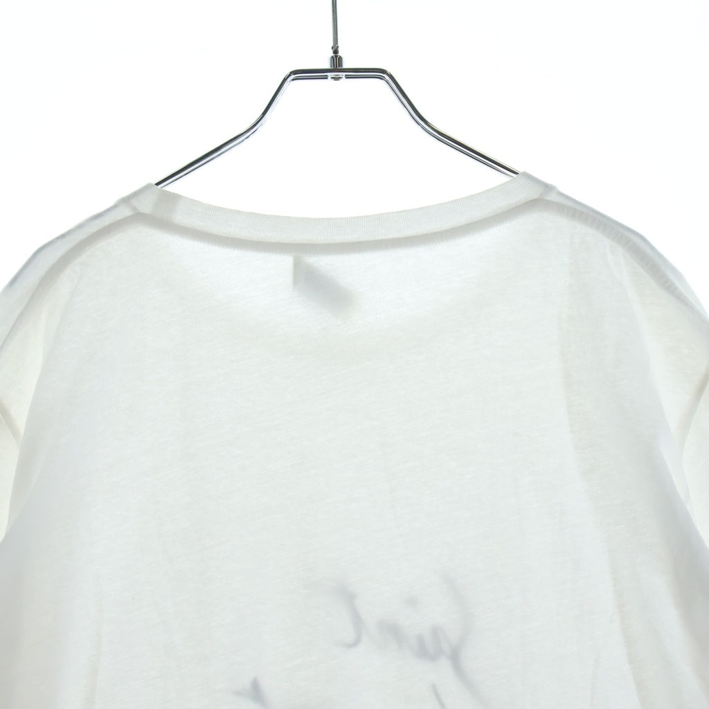 SAINT LAURENT PARIS(サンローランパリ) シグネチャーロゴプリント クルーネック 半袖Tシャツ 480335 YB2IS ホワイト