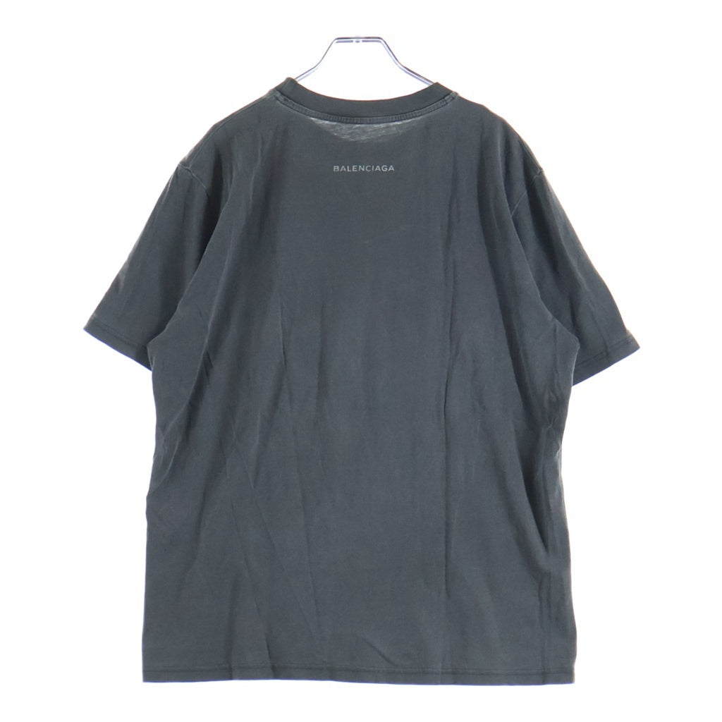 BALENCIAGA(バレンシアガ) パリ ヴィンテージプリント 半袖Tシャツ 485978 TUK22 グレー