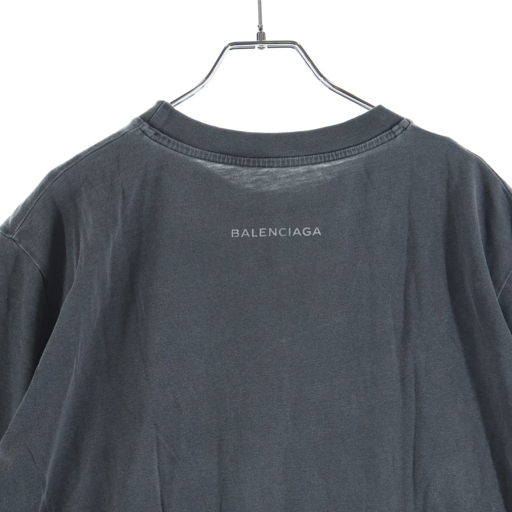 BALENCIAGA(バレンシアガ) パリ ヴィンテージプリント 半袖Tシャツ 485978 TUK22 グレー