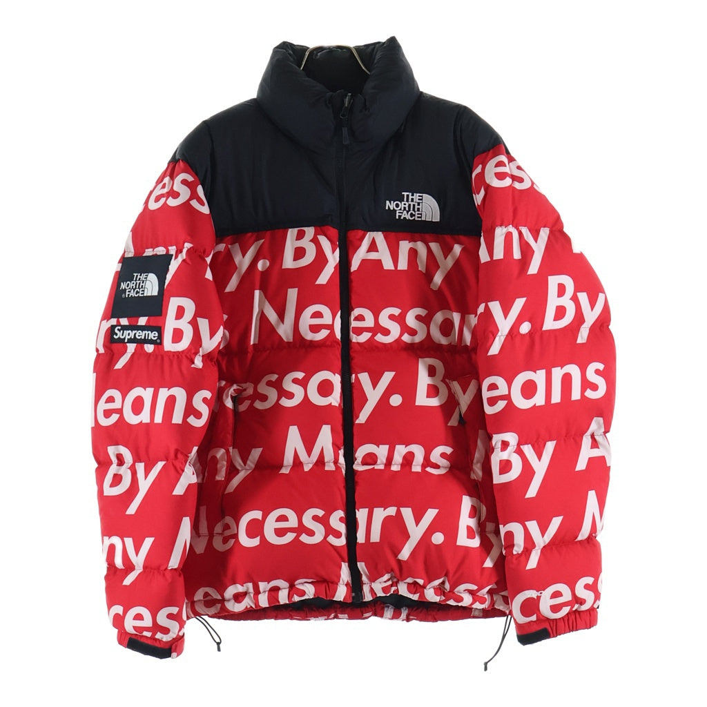 SUPREME(シュプリーム) 15AW ×THE NORTH FACE ANY MEANS NUPTSE JACKET ザノースフェイス エニー ミーンズ ヌプシ ダウン ジャケット ブラック NF00CXK3 レッド