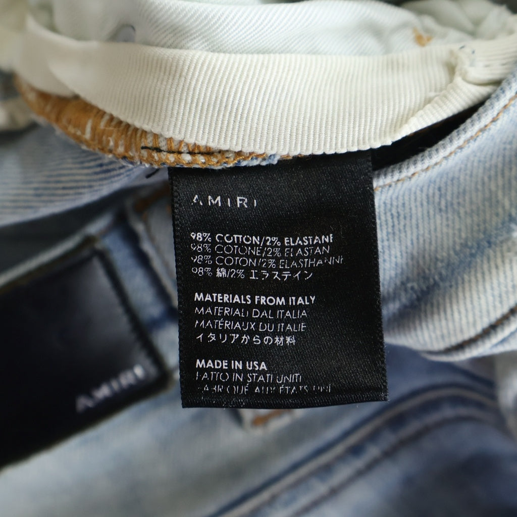 AMIRI(アミリ) ダメージ加工 スキニー デニムパンツ インディゴ