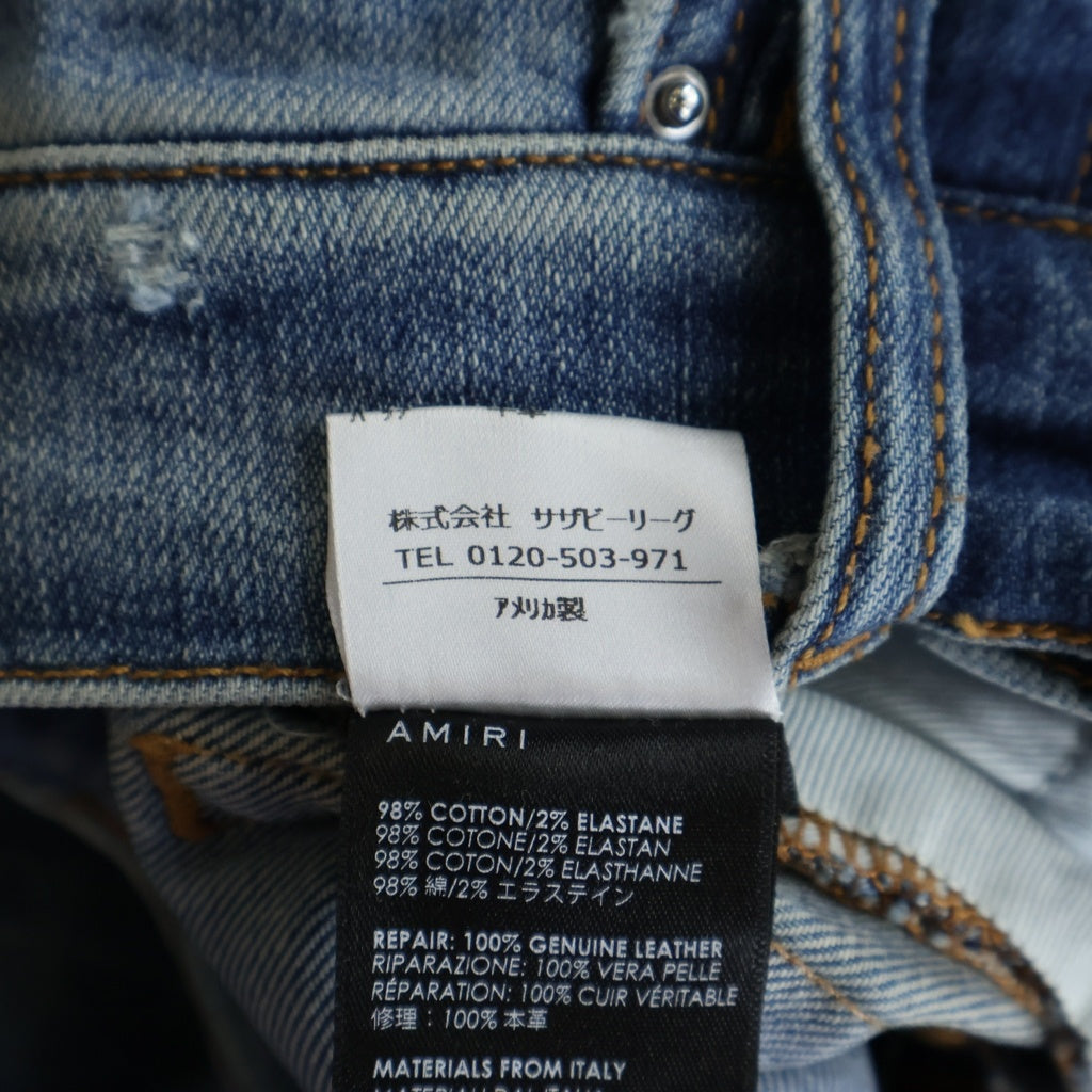 AMIRI(アミリ) MX1 Destroyed Bandana Jeans ディストロイド ダメージ加工 スキニー デニムパンツ インディゴ