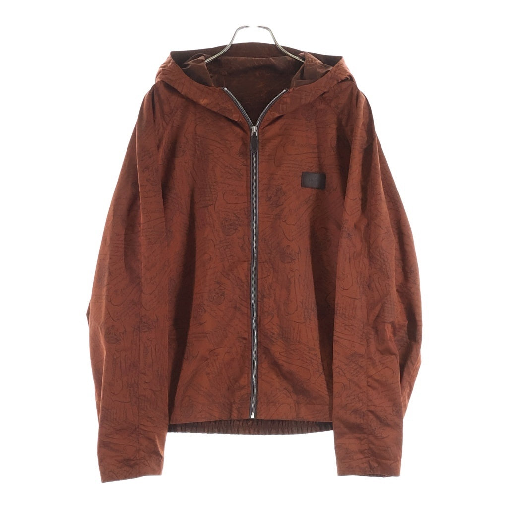 Berluti(ベルルッティ) B-Way スクリット ジップアップ フード付き ナイロンジャケット R27OBU100PAGV ブラウン