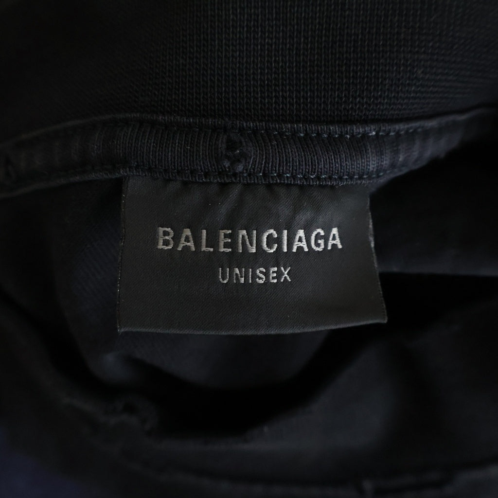 BALENCIAGA(バレンシアガ) 23SS PARIS MOON パリムーン ダメージ加工 半袖Tシャツ 739028 TOVE4 ブラック L