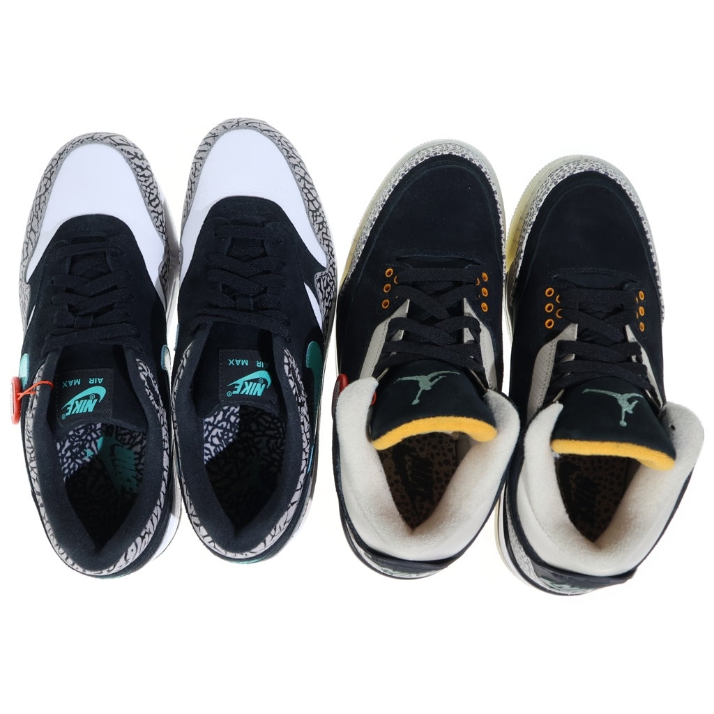 NIKE(ナイキ) ×ATMOS AIR JORDAN 3 RETRO & AIR MAX 1 ATMOS PACK 923098-900 エアジョーダン3 レトロ & エアマックス1 アトモスパック ローカットスニーカー US8.5/26.5cm