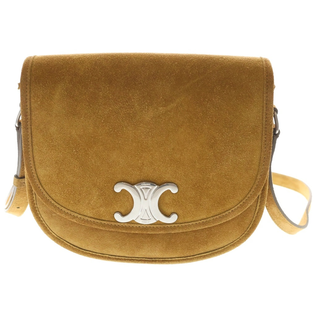 CELINE(セリーヌ) ミディアム ブザス トリオンフ ロゴ ショルダーバッグ 114453GDE ベージュ レディース