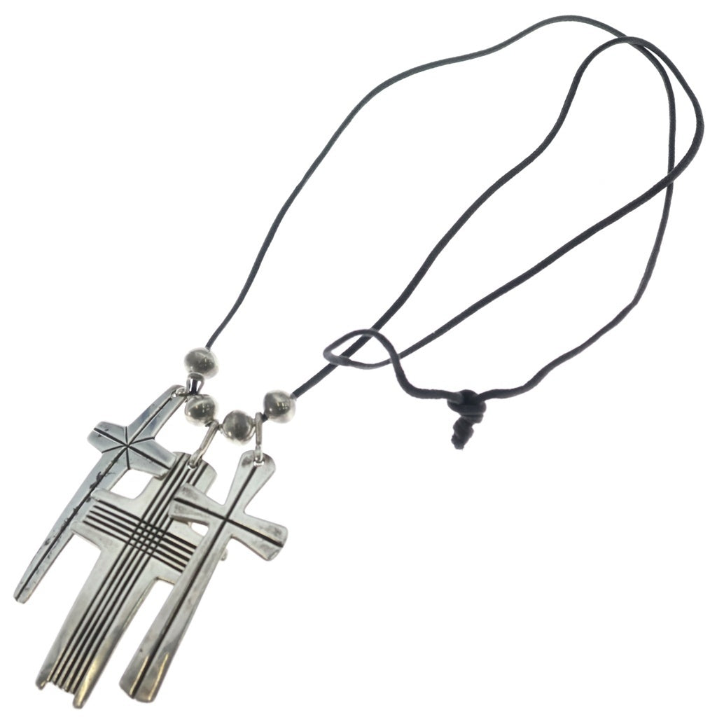 Cippy Crazy Horse(シッピー クレイジーホース) Triple Cross Necklace トリプルクロス ネックレス シルバー/ブラック