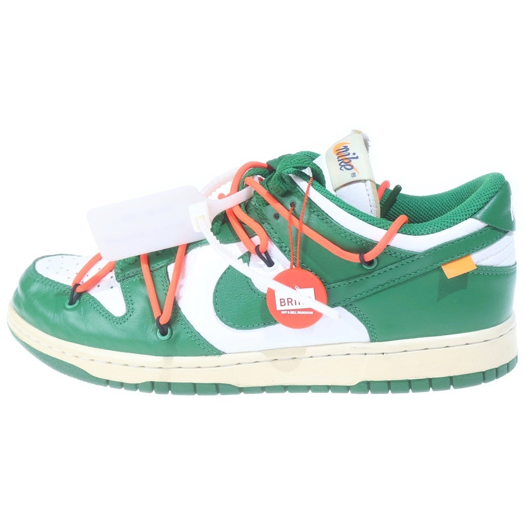 NIKE(ナイキ) ×OFF-WHITE DUNK LOW オフホワイト ダンク ローカットスニーカー ホワイト/グリーン US8.5/26.5cm CT0856-100