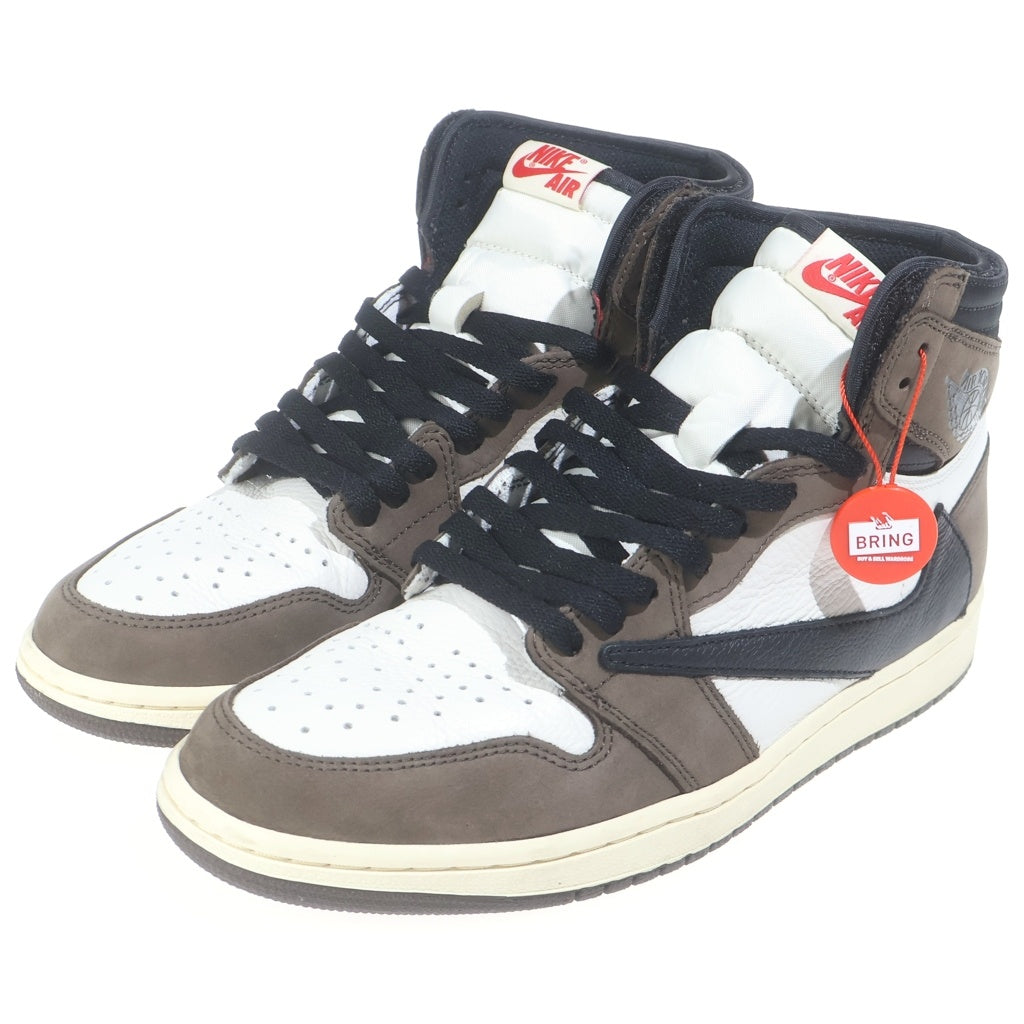 NIKE(ナイキ) ×TRAVIS SCOTT AIR JORDAN 1 RETRO HIGH OG TS SP CD4487-100 トラヴィススコット エアジョーダン1 ハイカットスニーカー ブラウン/ホワイト US9.5/27.5cm