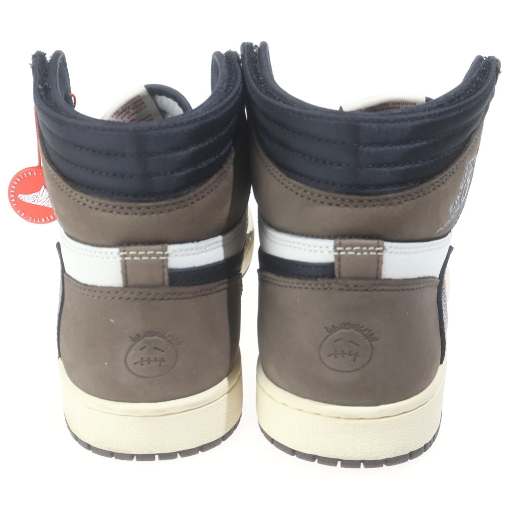NIKE(ナイキ) ×TRAVIS SCOTT AIR JORDAN 1 RETRO HIGH OG TS SP CD4487-100 トラヴィススコット エアジョーダン1 ハイカットスニーカー ブラウン/ホワイト US9.5/27.5cm