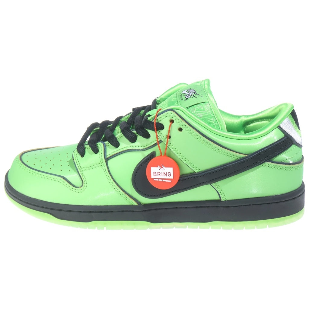 NIKE SB(ナイキエスビー) ×The Powerpuff Girls SB Dunk Low Pro QS Buttercup FZ8319-300 パワーパフガールズ ダンク ロウ バターカップ ローカットスニーカー グリーン US9.5/27.5cm