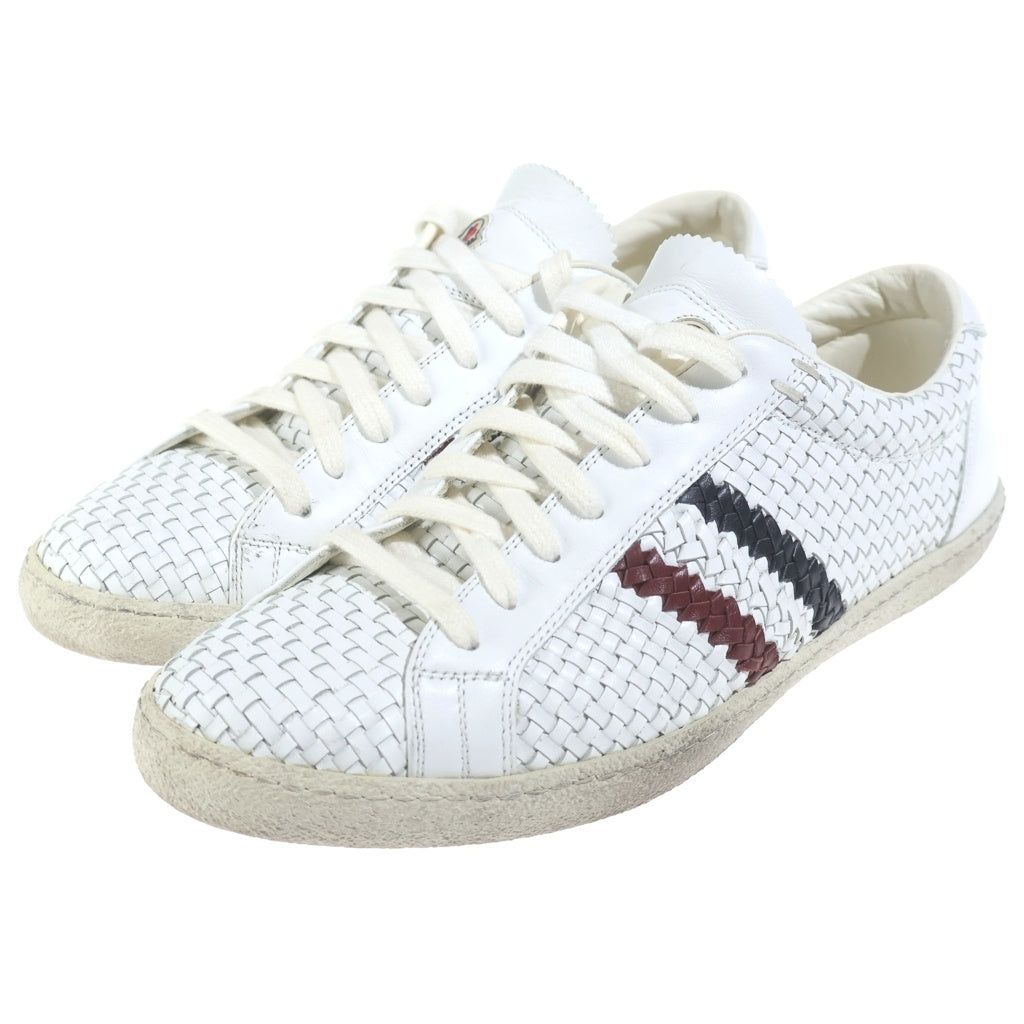 MONCLER(モンクレール) Monegasque モネガスク 編み込み レザー ローカットスニーカー ホワイト 41