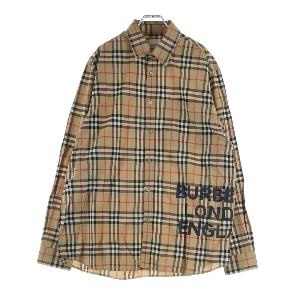 BURBERRY(バーバリー) ロゴプリント ノバチェックシャツ 長袖シャツ 8017567 ベージュ