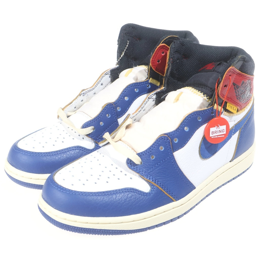 NIKE(ナイキ) ×UNION AIR JORDAN 1 RETRO HI NRG BV1300-146 ユニオン エアジョーダン1 レトロ ハイカットスニーカー US9.5/27.5cm ホワイト/ブルー/レッド