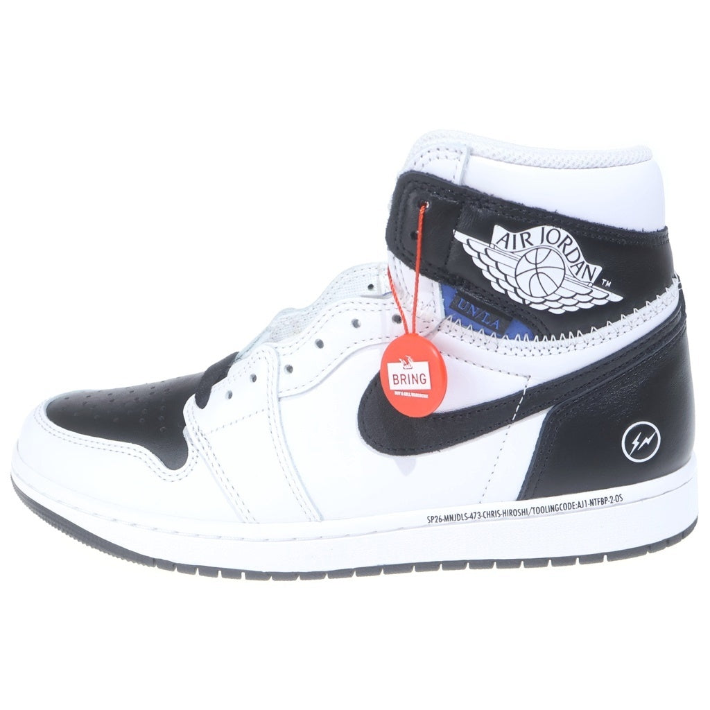 NIKE(ナイキ) ×FRAGMENT DESIGN ×UNION AIR JORDAN 1 RETRO HIGH OG II7282-100 エアジョーダン1 レトロ ハイカット スニーカー US9.5/27.5cm ホワイト/ブラック