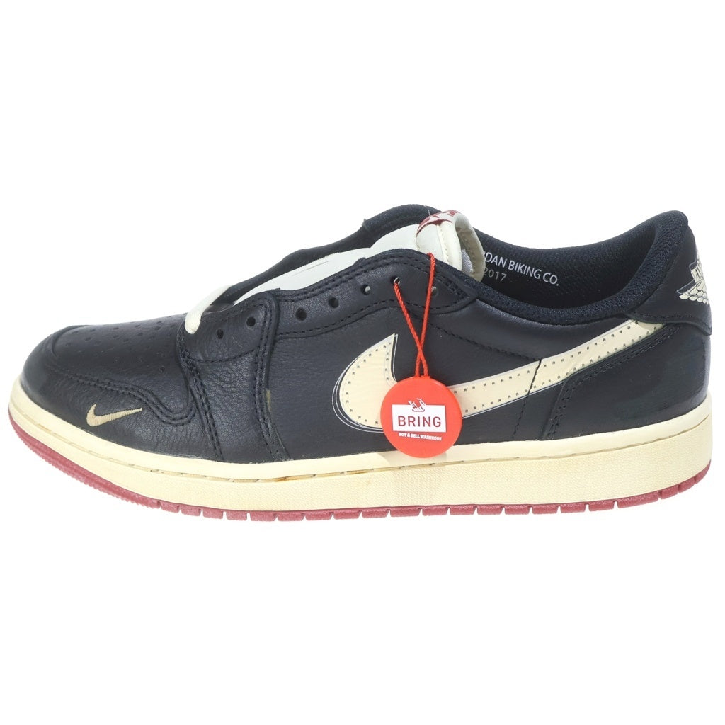 NIKE(ナイキ) ×NIGEL SYLVESTER AIR JORDAN 1 RETRO LW OG IB8958-001 ナイジェルシルベスター エアジョーダン1 ローカットスニーカー US9/27.0cm ブラック/セイル