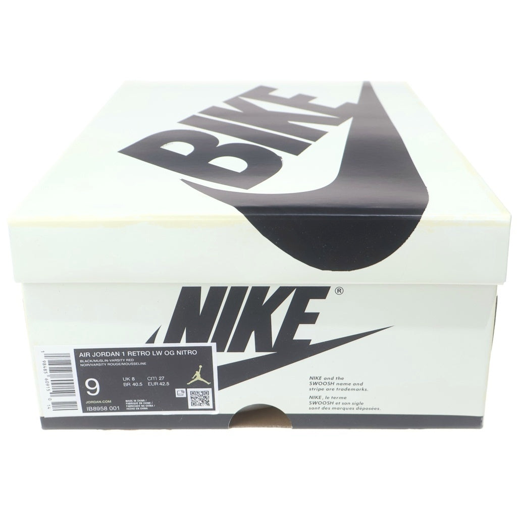 NIKE(ナイキ) ×NIGEL SYLVESTER AIR JORDAN 1 RETRO LW OG IB8958-001 ナイジェルシルベスター エアジョーダン1 ローカットスニーカー US9/27.0cm ブラック/セイル
