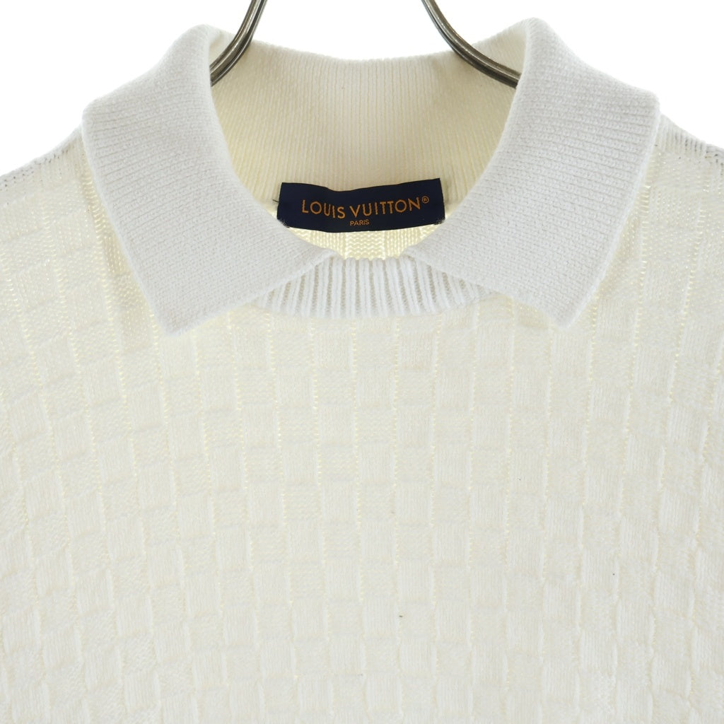 LOUIS VUITTON(ルイヴィトン) 23AW sweater Damier Monogram Knit ダミエ モノグラム ブレンドプルオーバーニット RM232 TZ8 HPN63W ホワイト