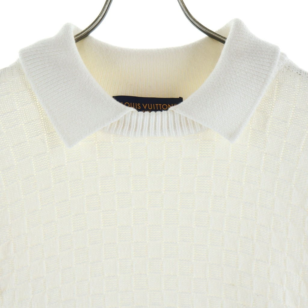 LOUIS VUITTON(ルイヴィトン) 23AW sweater Damier Monogram Knit ダミエ モノグラム ブレンドプルオーバーニット RM232 TZ8 HPN63W ホワイト