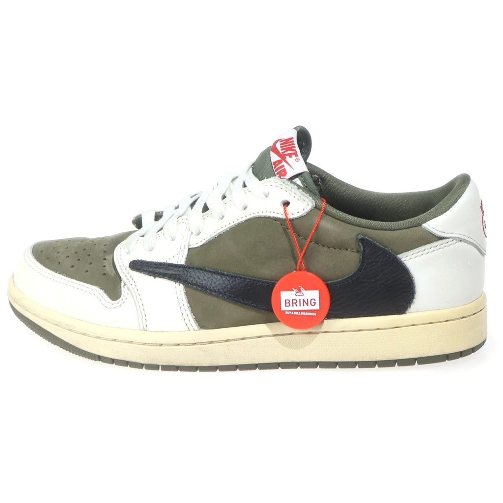 NIKE(ナイキ) ×TAVIS SCOTT AIR JORDAN1 LOW OG SP DM7866-200 トラヴィス スコット エアジョーダン1 リバースオリーブ ローカットスニーカー US8/26.0cm オリーブ/ホワイト