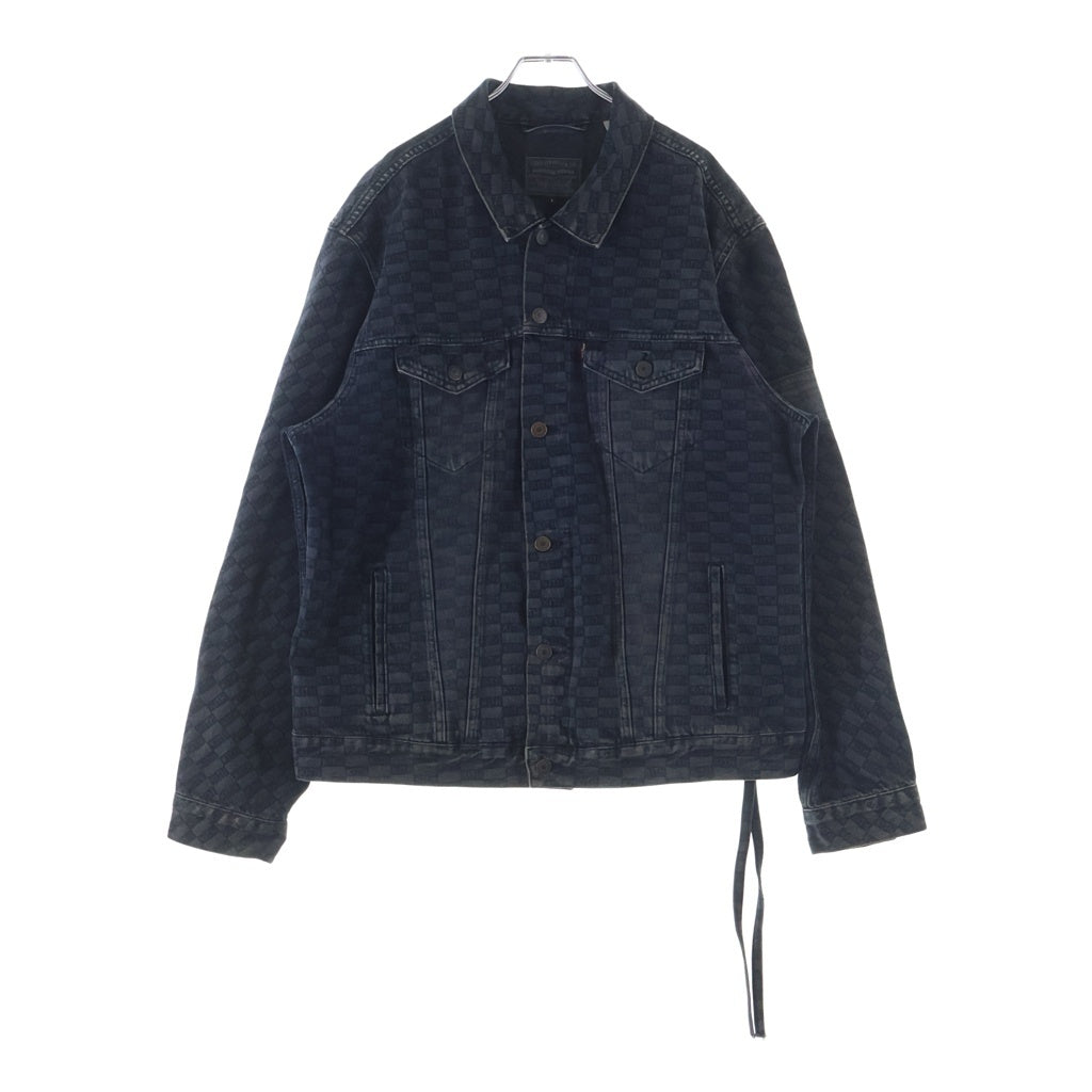 KITH(キス) ×Levi's Damn Straight AOP Trucker Jacket リーバイス ダムストレート デニム トラックジャケット PC9-74970-0000 ネイビー