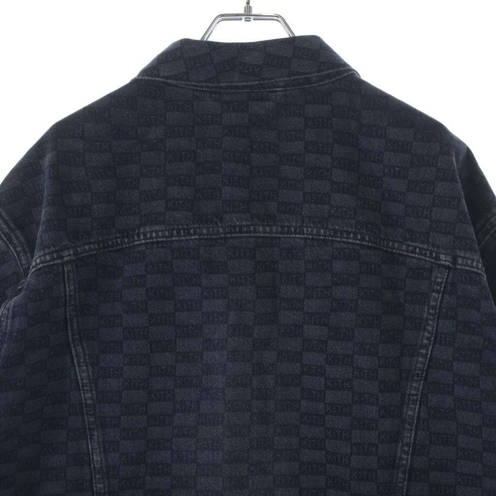 KITH(キス) ×Levi's Damn Straight AOP Trucker Jacket リーバイス ダムストレート デニム トラックジャケット PC9-74970-0000 ネイビー