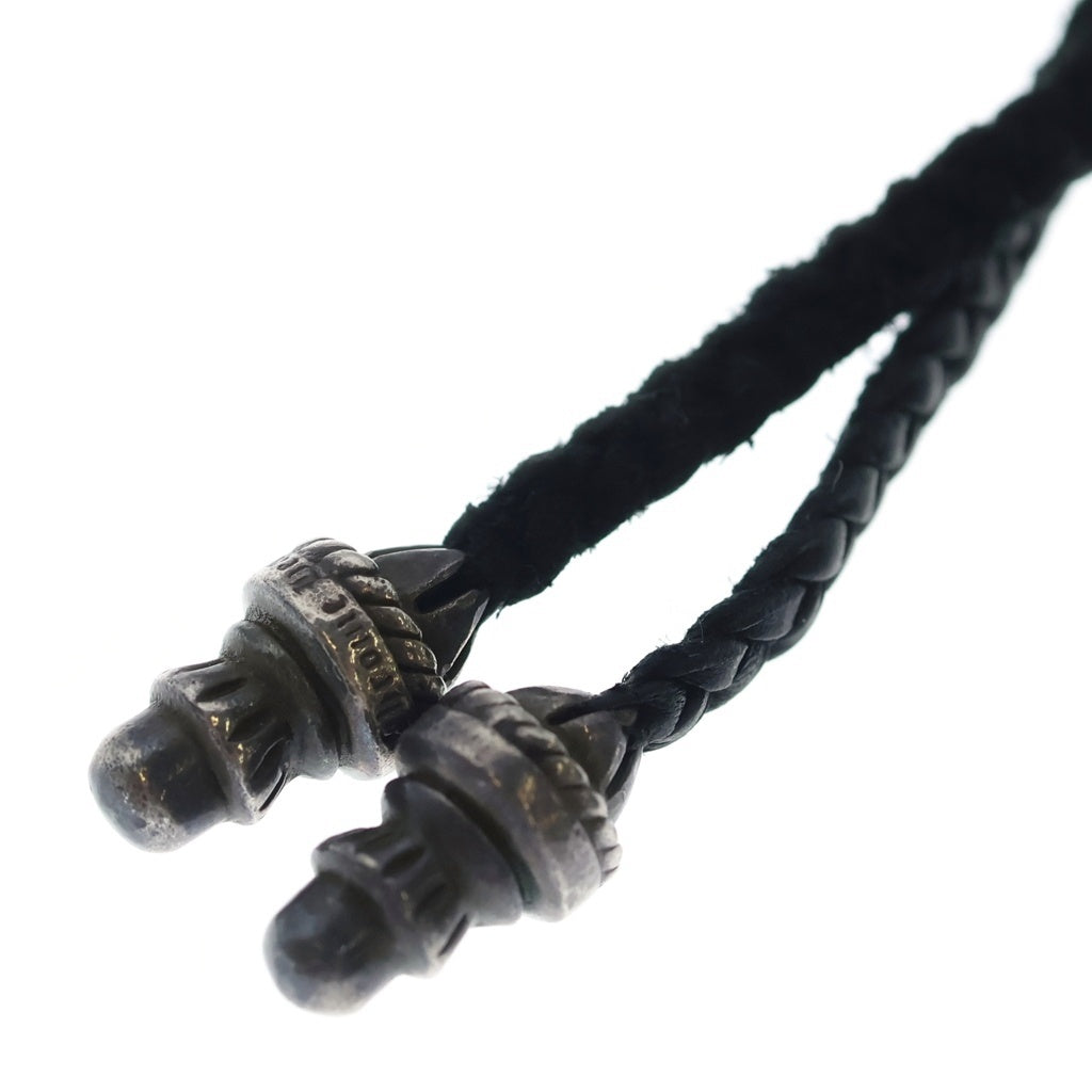 CHROME HEARTS(クロムハーツ) LEATHER BRAID レザーブレード ボロチップ ブラック/シルバー