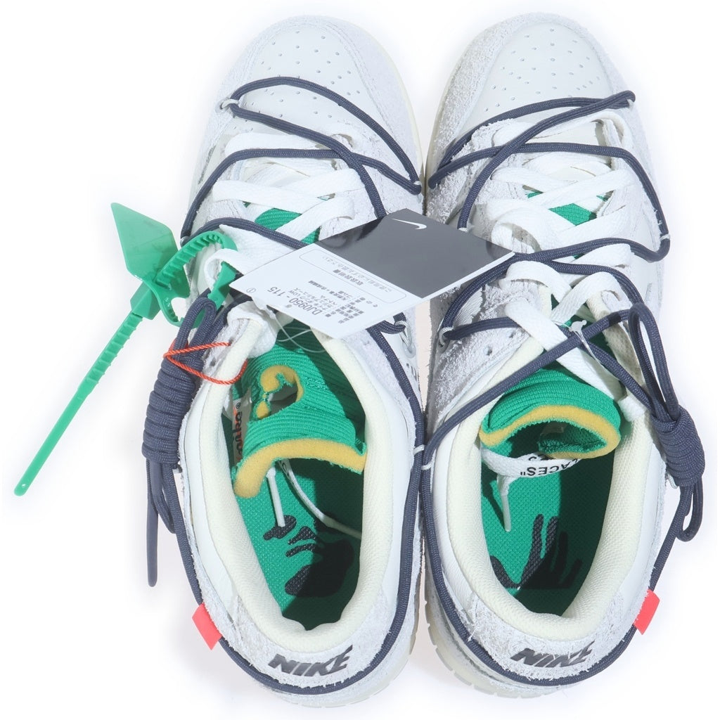 NIKE(ナイキ) ×OFF WHITE DUNK LOW The 50 Collection Lot 20 DJ0950-115 オフホワイト ダンクロー ローカットスニーカーシューズ グレー/ネイビー/グリーン US10/28.0cm
