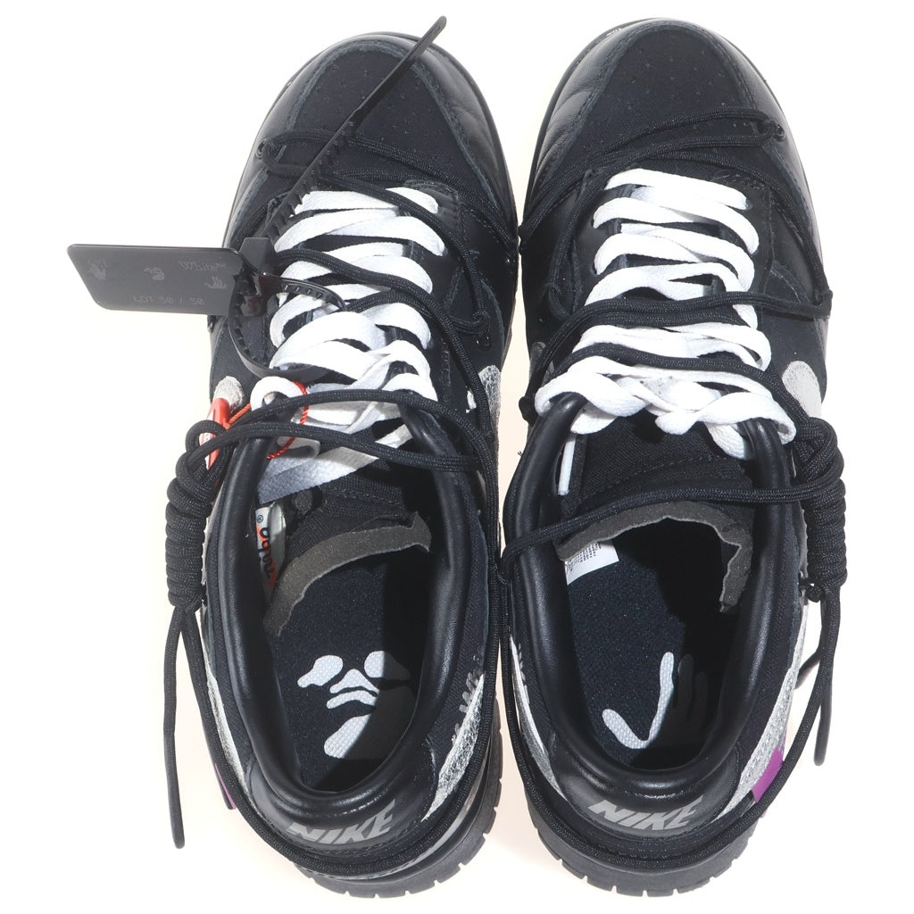 NIKE(ナイキ) ×OFF-WHITE DUNK LOW 1 of 50 Black DM1602-001 50×オフホワイト ダンク ローカットスニーカー ロット50 ブラック US9/27.0cm