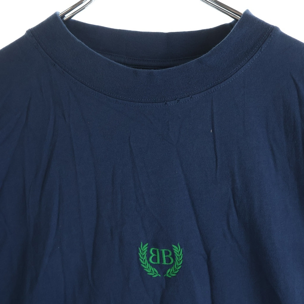 BALENCIAGA(バレンシアガ) LAUREL CLASSIC MEDIUM FIT T-SHIRT ローレルクラシック ロゴ刺繍 半袖Tシャツカットソー 764235 ブルー