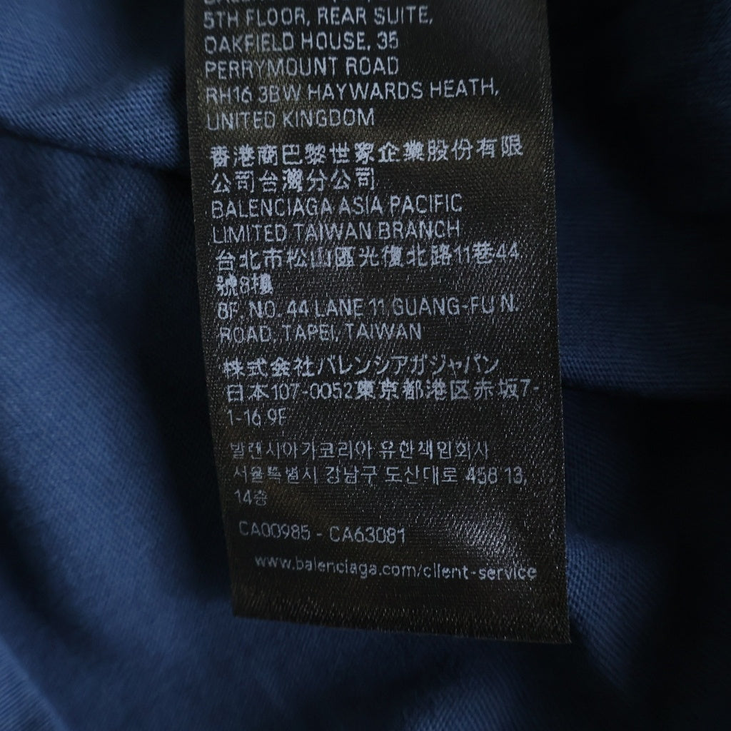 BALENCIAGA(バレンシアガ) LAUREL CLASSIC MEDIUM FIT T-SHIRT ローレルクラシック ロゴ刺繍 半袖Tシャツカットソー 764235 ブルー