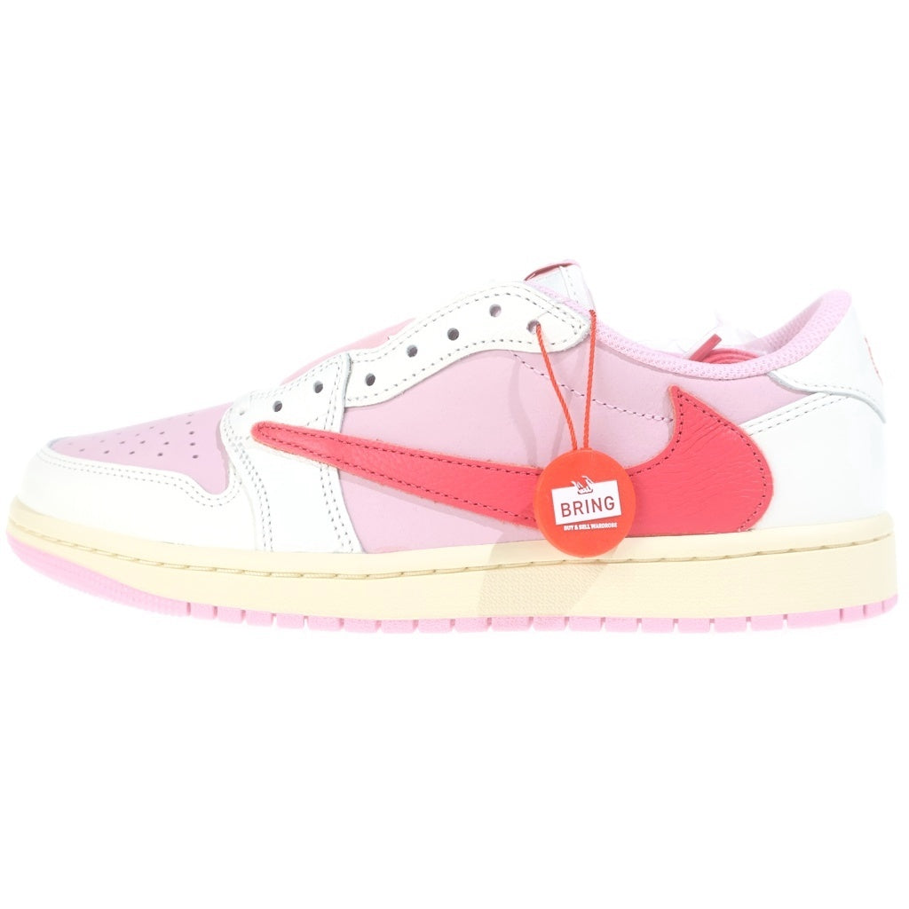 NIKE(ナイキ) ×TRAVIS SCOTT AIR JORDAN 1 LOW OG TROPICAL PINK トラヴィススコット エアジョーダン1 トロピカルピンク ローカットスニーカー US8.5/26.5cm ピンク/ホワイト
