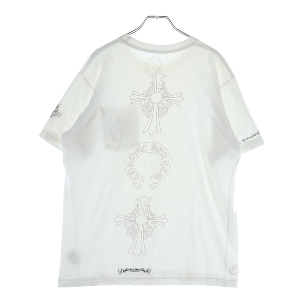 CHROME HEARTS(クロムハーツ) CH S/S バッククロスプリント 半袖Tシャツカットソー ホワイト