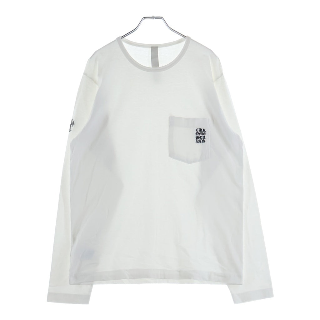CHROME HEARTS(クロムハーツ) Y NOT Vertical Logo L/S ワイノット ヴァーティカルロゴ 長袖Tシャツカットソー ホワイト