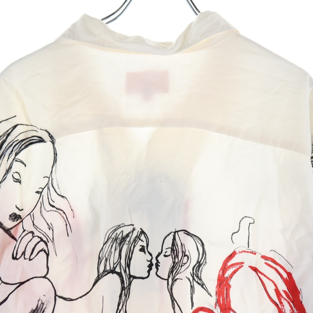 SUPREME(シュプリーム) 19AW Rita Ackermann Rayon Shirt リタ アッカーマン 半袖シャツ ホワイト/レッド