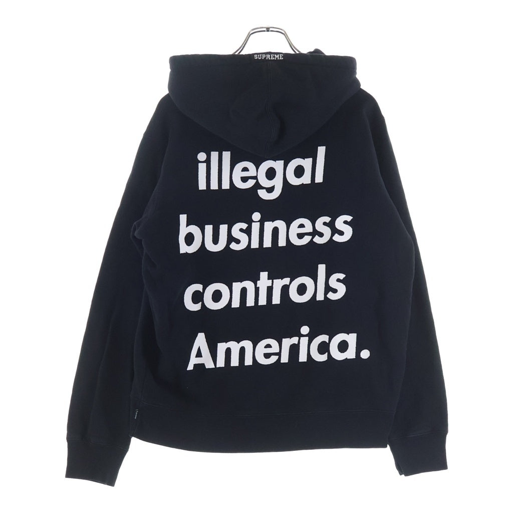 SUPREME(シュプリーム) 18SS Illegal Business Hooded Sweatshirt イリーガルビジネスフーデッドスウェットシャツ パーカー ブラック