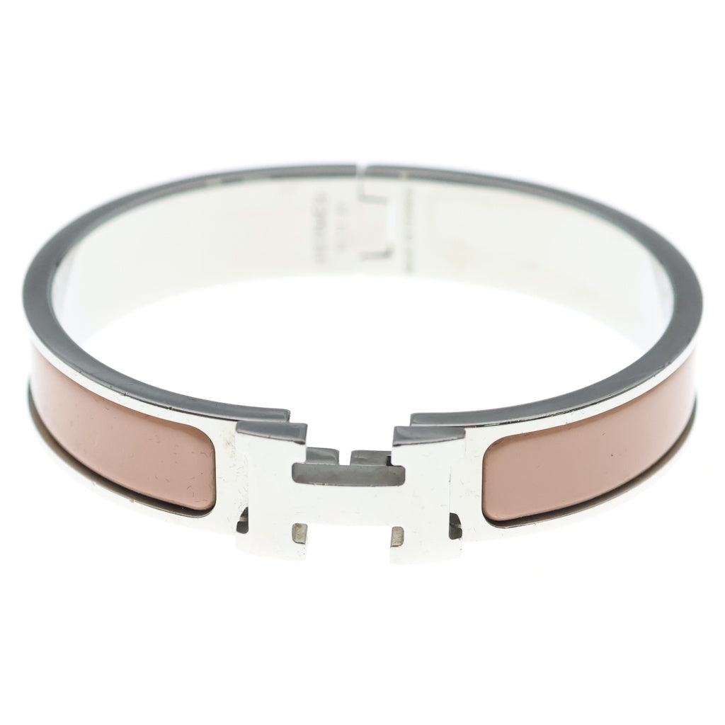 HERMES(エルメス) クリッククラック Hバングル ブレスレット シルバー×ピンク レディース