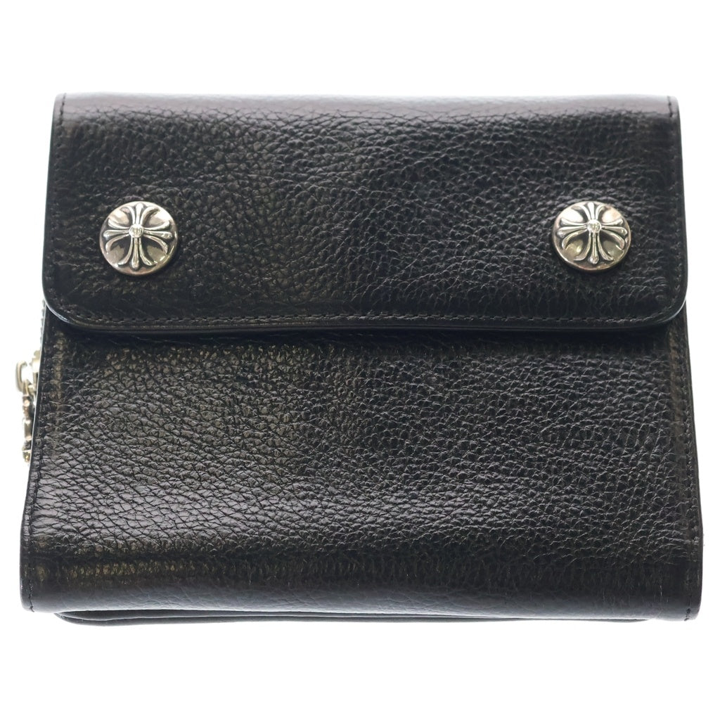 CHROME HEARTS(クロムハーツ) BIG SPOON ビッグスプーン クロスボタン レザー財布 ウォレット ブラック