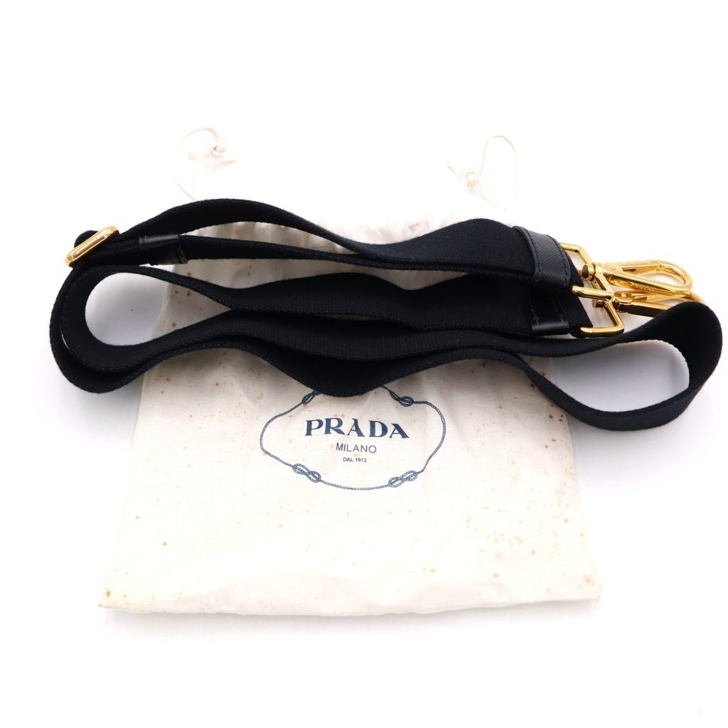 PRADA(プラダ) カナパ デニム トートバッグ ハンドバッグ ブラック デニム ゴールド金具 - レディース